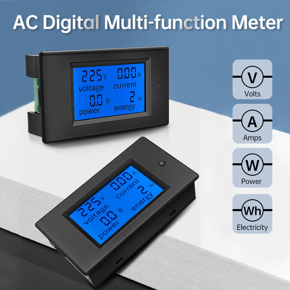 AC80V-260V Digital LED Display Voltmeter Ammeter Wattmeter Power Energy Meter