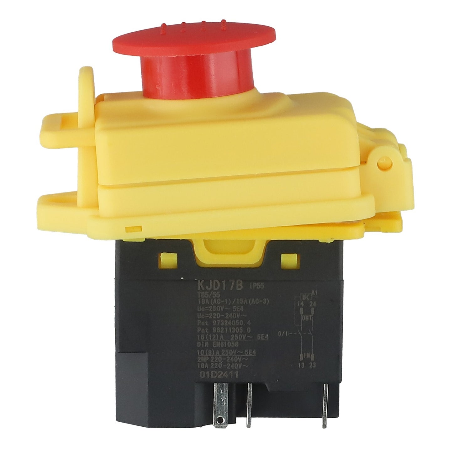 1PCS KJD17B 5Pin Waterproof Electromagnetic Pushbutton Switch for Mini Lathe