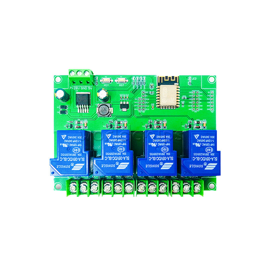 ESP-12F Power Supply Development Board DC7-28V 5V ESP8266 4CH 30A Relay Module