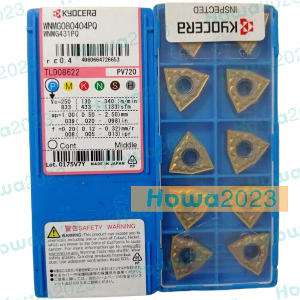 10Pcs/BOX KYOCERA WNMG080404PQ PV720 WNMG431PQ Turning Blade Carbide Inserts