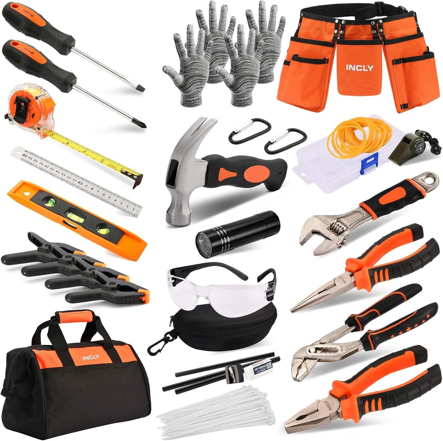95-Piece Kids Real Tool Set, Includes Tool Belt & Bag, for DIY & Learning