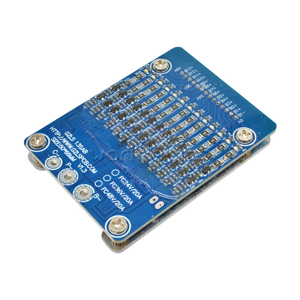 20A 48V 13S 18650 Li-ion Li-ion Cell Battery Protection BMS PCB Balance Board