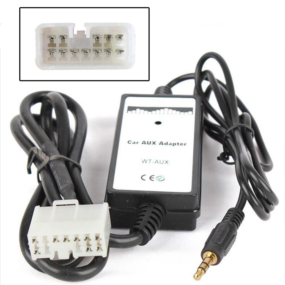 WMA Decoder AUX Adapter 12V DC Audio 3.5mm Car Music Interface Adapter