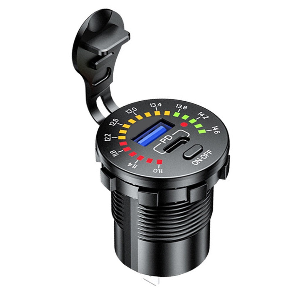 Dual USB Charger Socket with LED Indicator for Fast Charging in Vehicles