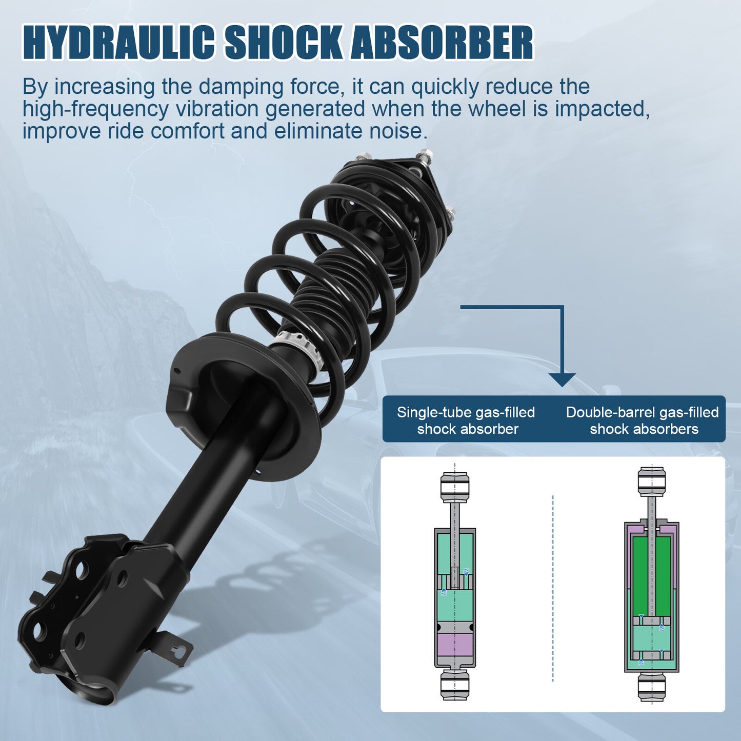 Full Loaded Front Quick Struts Shocks & Spring Assembly For 2007-2010 MAZDA CX-9