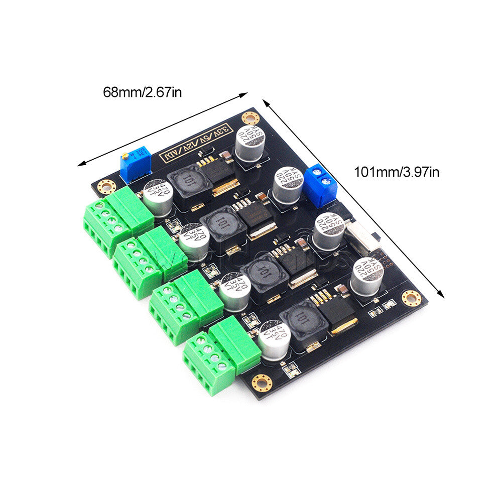 LM2596 Multi Channel Switching Power Supply Board 3.3/5/12V Adjustable Voltage