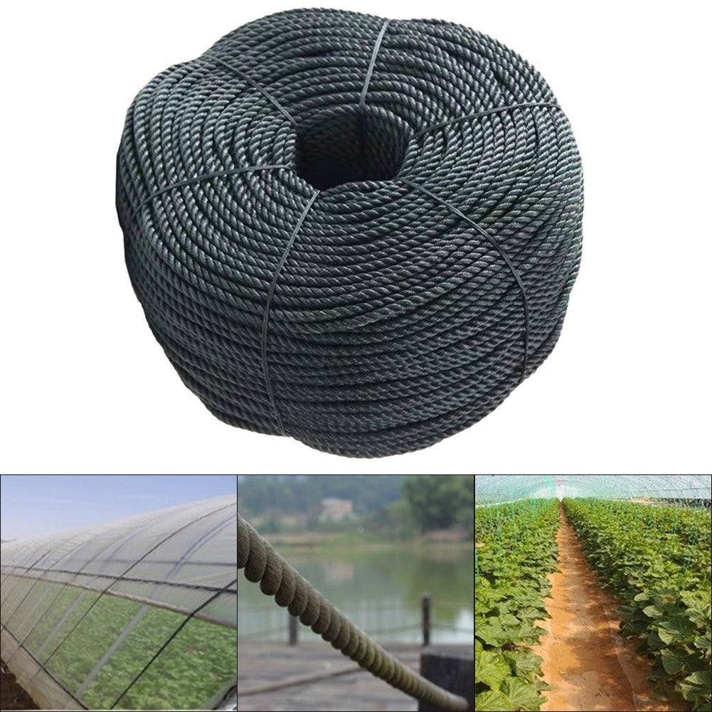 Strong Black Rope for Bundling and Securing 20m High Density Polyethylene