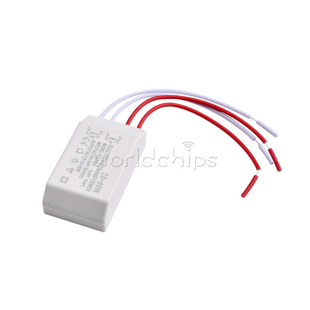 10PCS 20-60W 220V To AC12V LED Halogen Lamp Light Electronic Transformer Adapter
