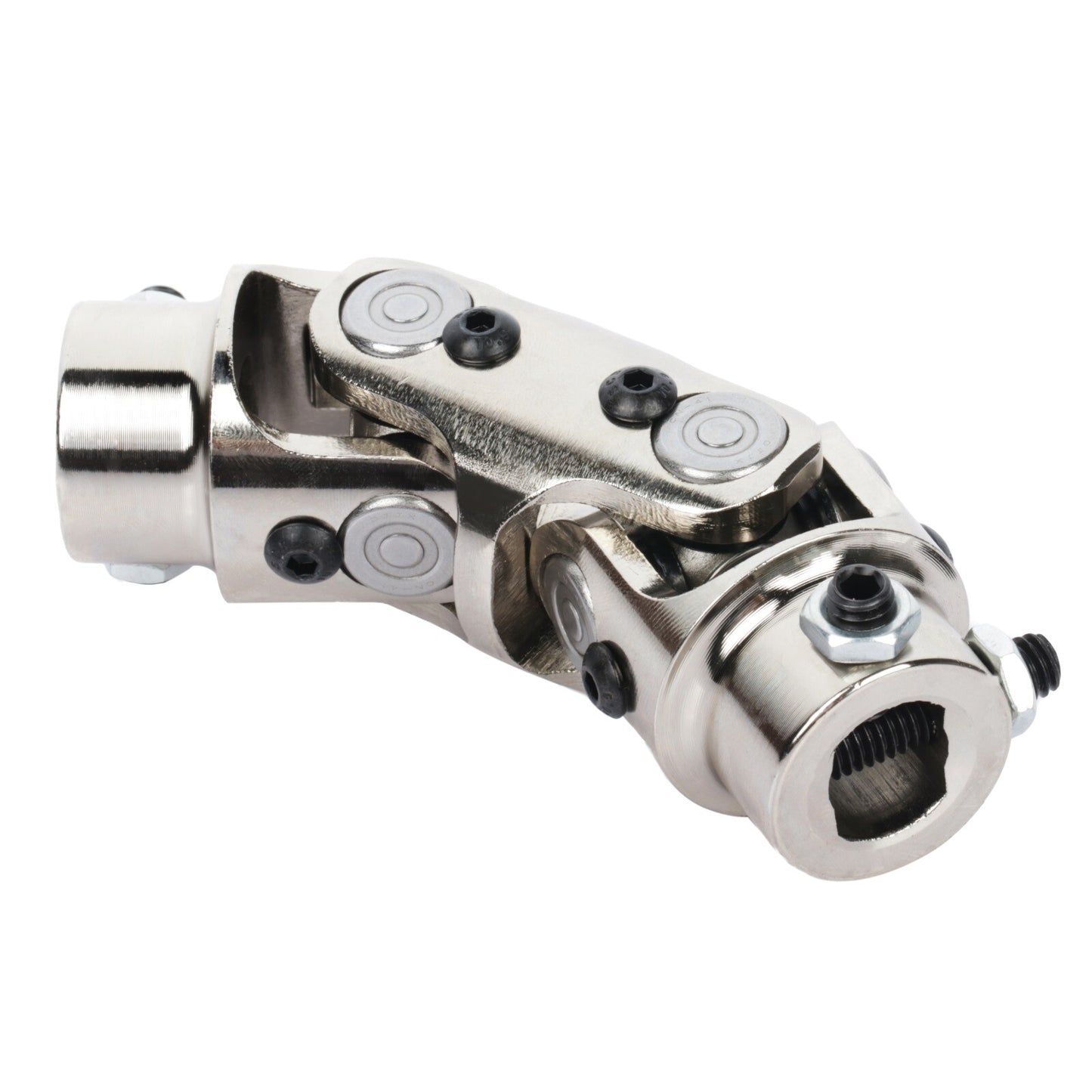 3/4" DD x 3/4" DD Universal Steering U-Joint Chrome Steel Double Shaft Coupler