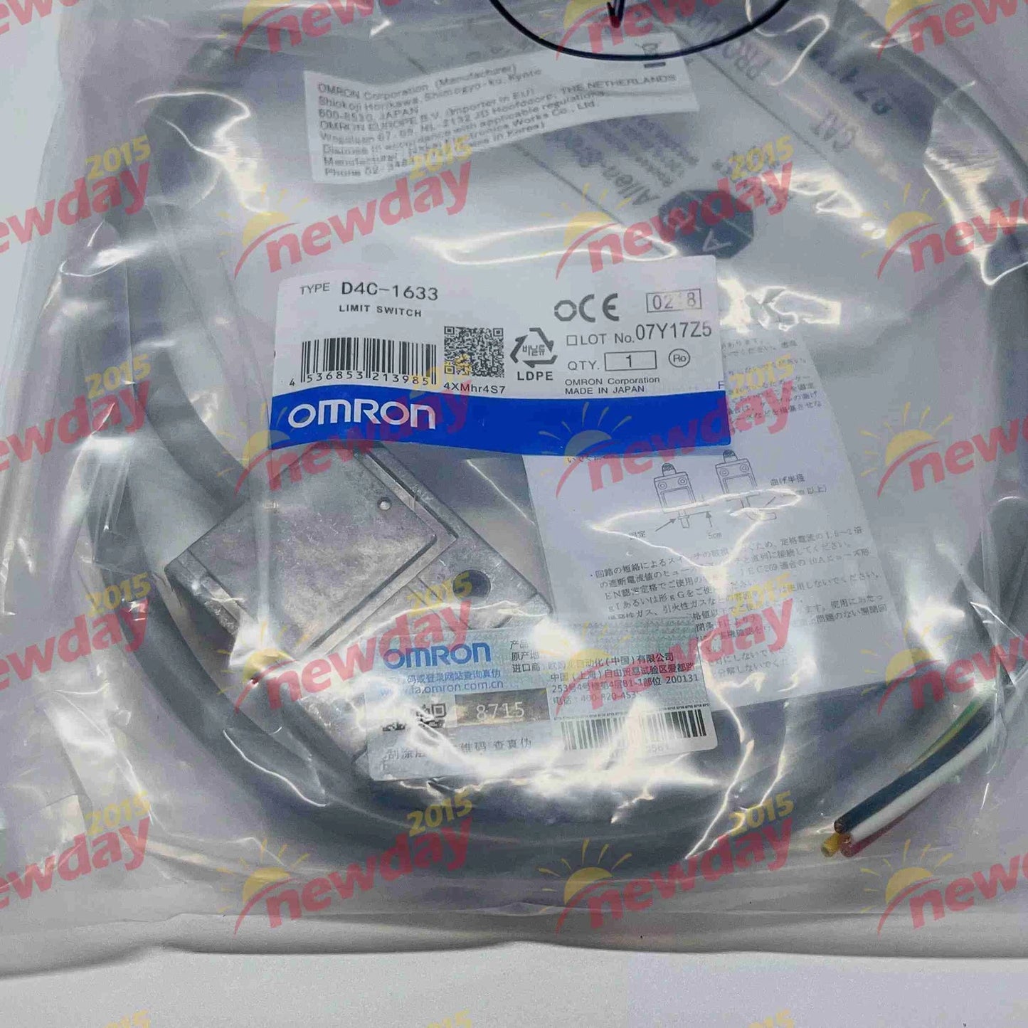 1x waterproof travel switch D4C-1601 1602 1550 1633 limit switch 1m long