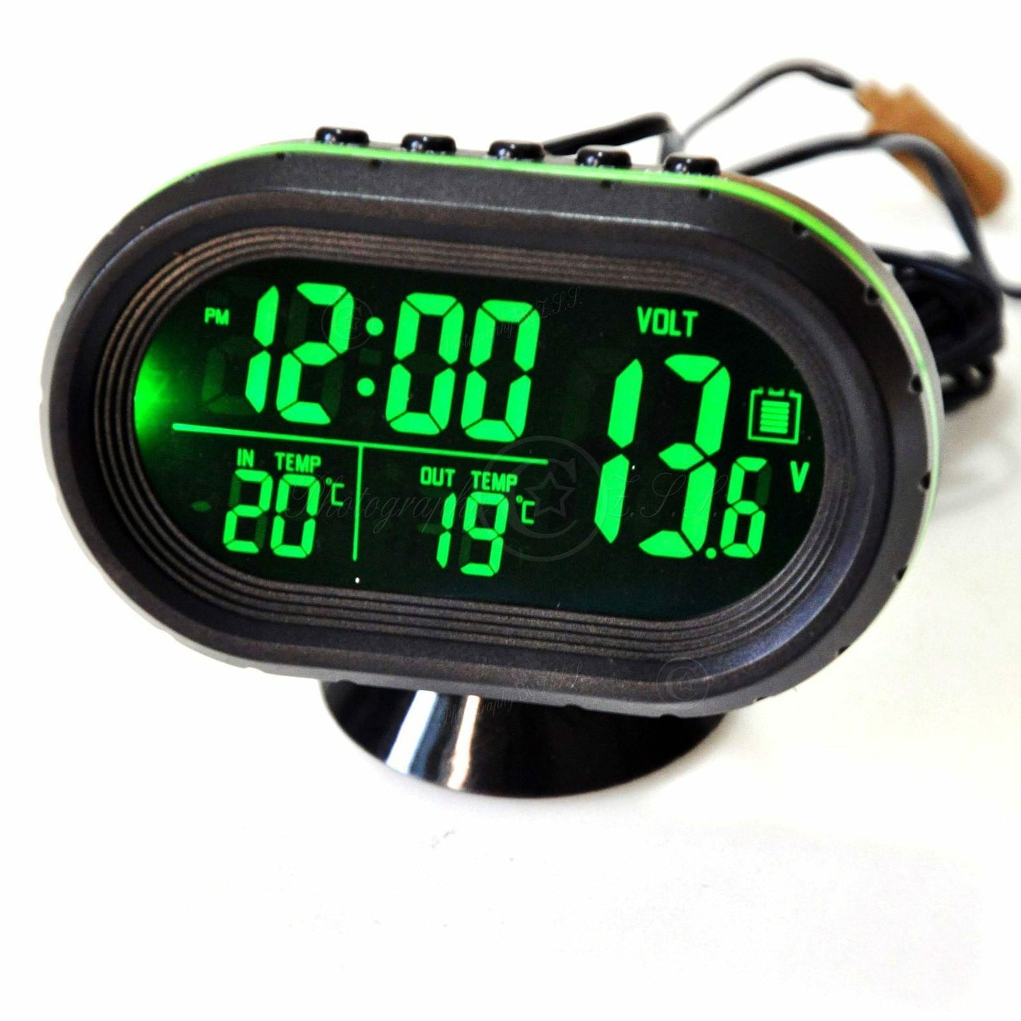3in1 Car Digital LED Clock Voltmeter Thermometer 12V-24V Battery Voltage Monitor