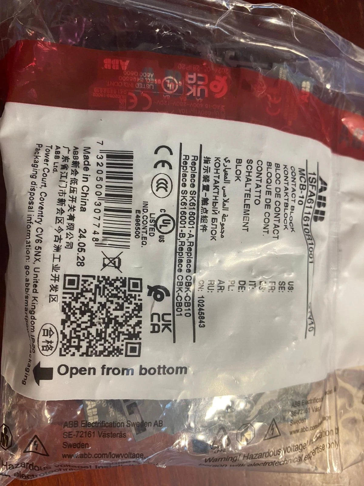 10PCS  ABB MCB-10 1NO contact block #P