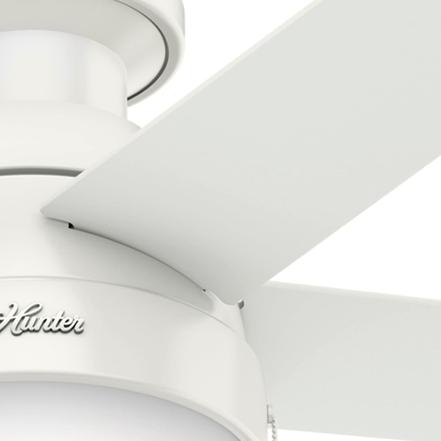 46 Inch Indoor Ceiling Fan with LED Light, Anslee 59269, White, Pull Chain