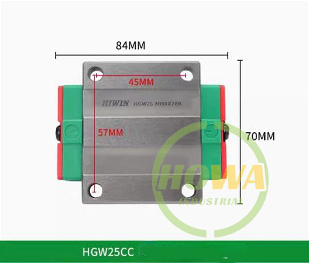 1/Piece  HIWIN Linear Guide Square Slider HGW25CC