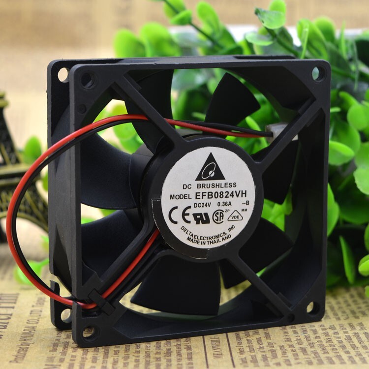 DELTA EFB0824VH 8025 24V 0.36A 80*80*25mm 8CM 2wire Double ball cooling fan