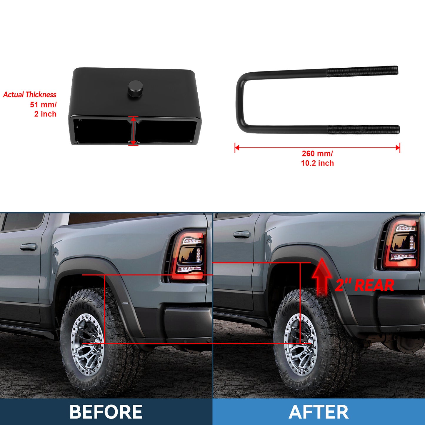 2" Front & 2" Rear Leveling Lift Kit For Toyota Tacoma 6 Lug 1995-2004 1999 2002