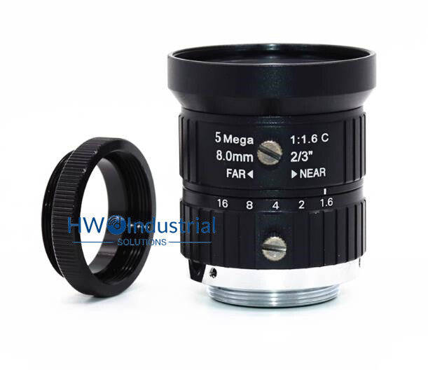1PC 5MP JG0816F 8MM Interface 2/3 C HD 5 Megapixel Fixed Focus 8mm Visual Lens