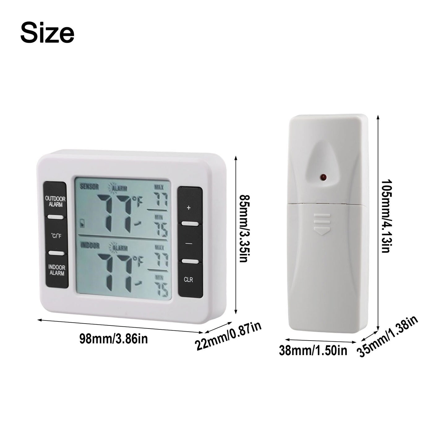 LCD Display Wireless Fridge Thermometer for Precise Temperature Monitoring