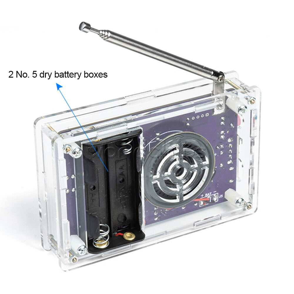 HU-017A RDA5807S FM Radio Kit Set Electronic DIY Parts 87-108MHz with/No Shell