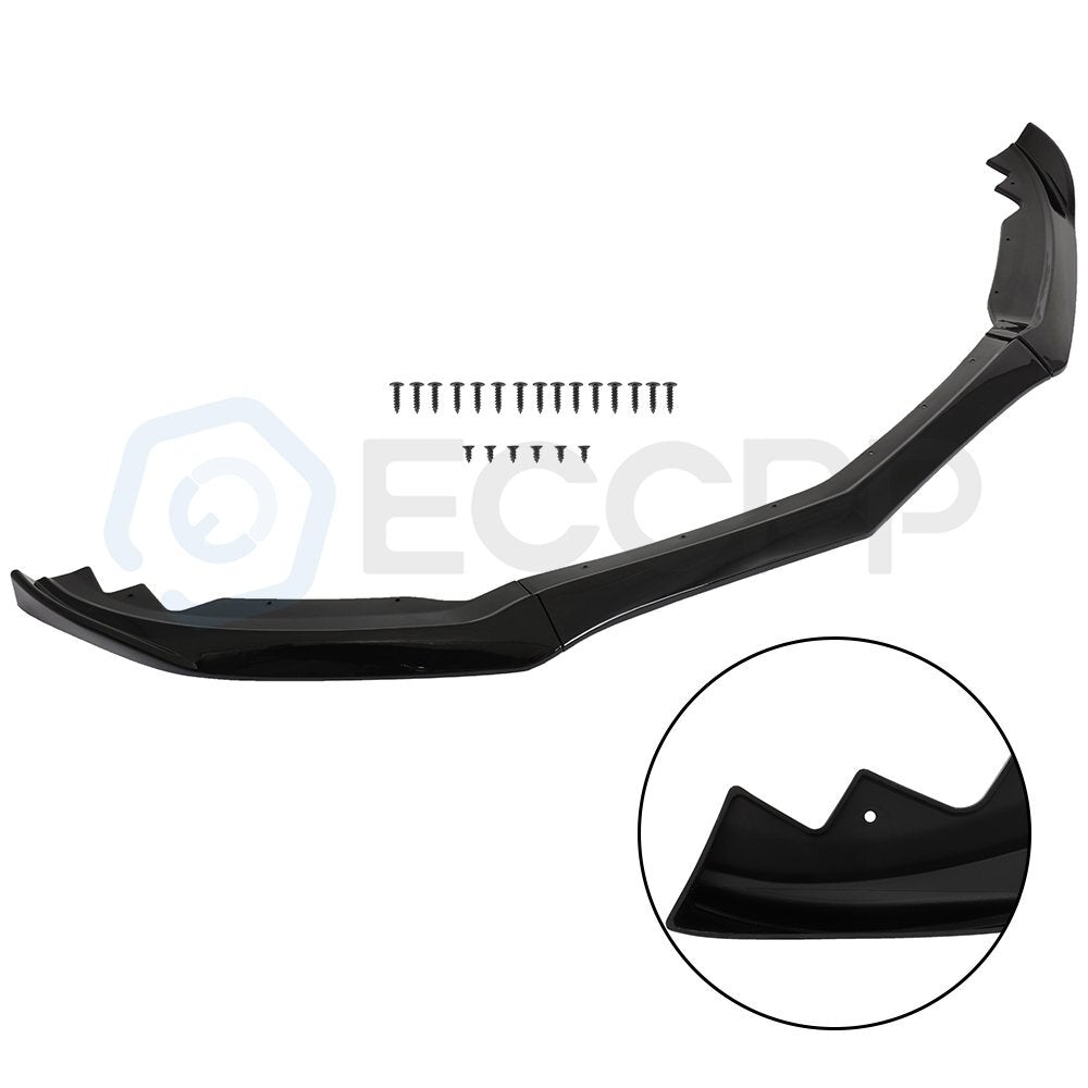 Fits 2015-2018 Cadillac ATS 3pcs Gloss Black Front Bumper Spoiler Lip