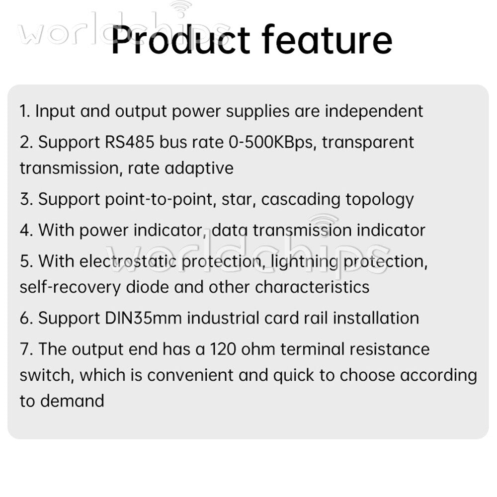 RS485 Wireless Transceiver Board Modbus RTU Module Communication Isolation DIN35