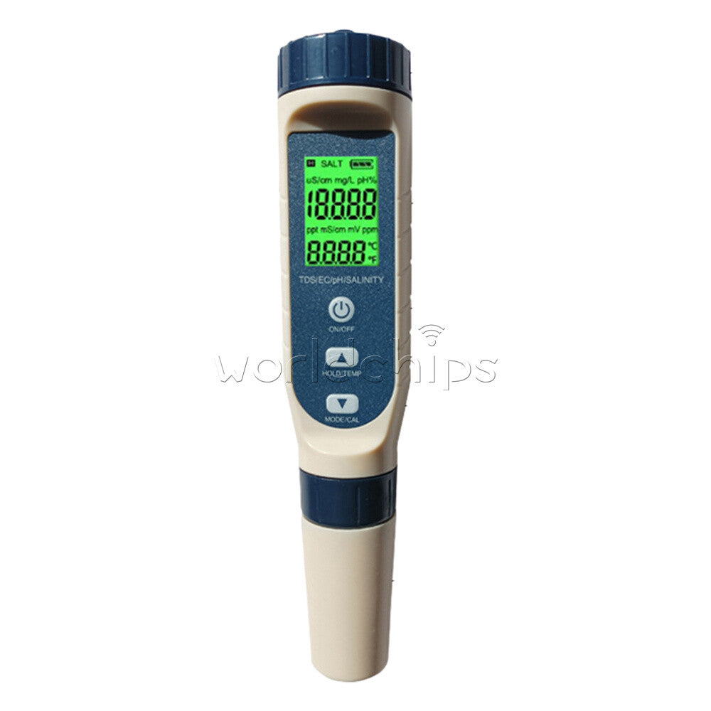 5 in 1 pH Tester Digital PH Tester Pen 0.01 High Accuracy IP65 Water Testing Kit