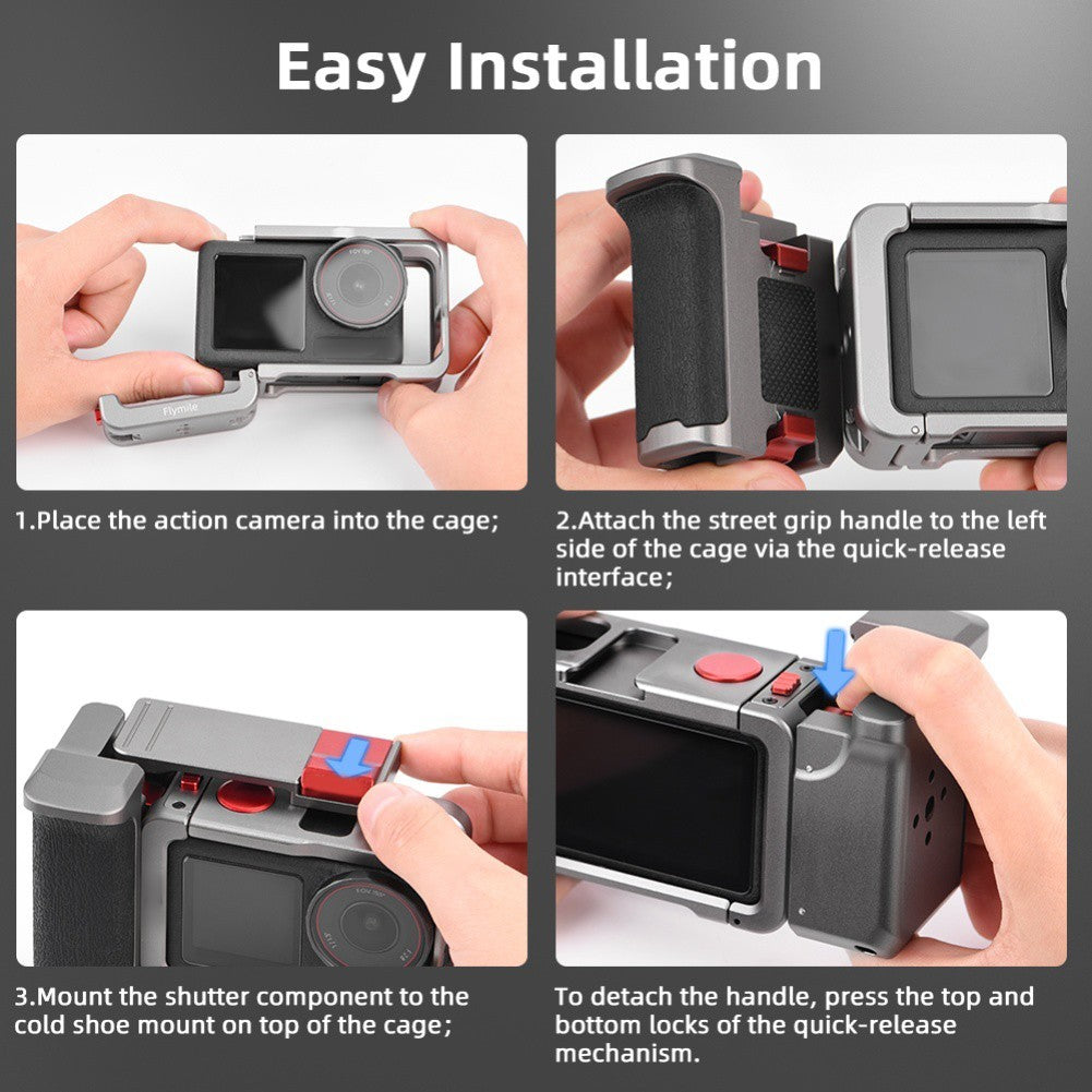 Robust Grip Kit for DJI ACTION 5PRO43 with AntiDrop Holder and Shutter Button