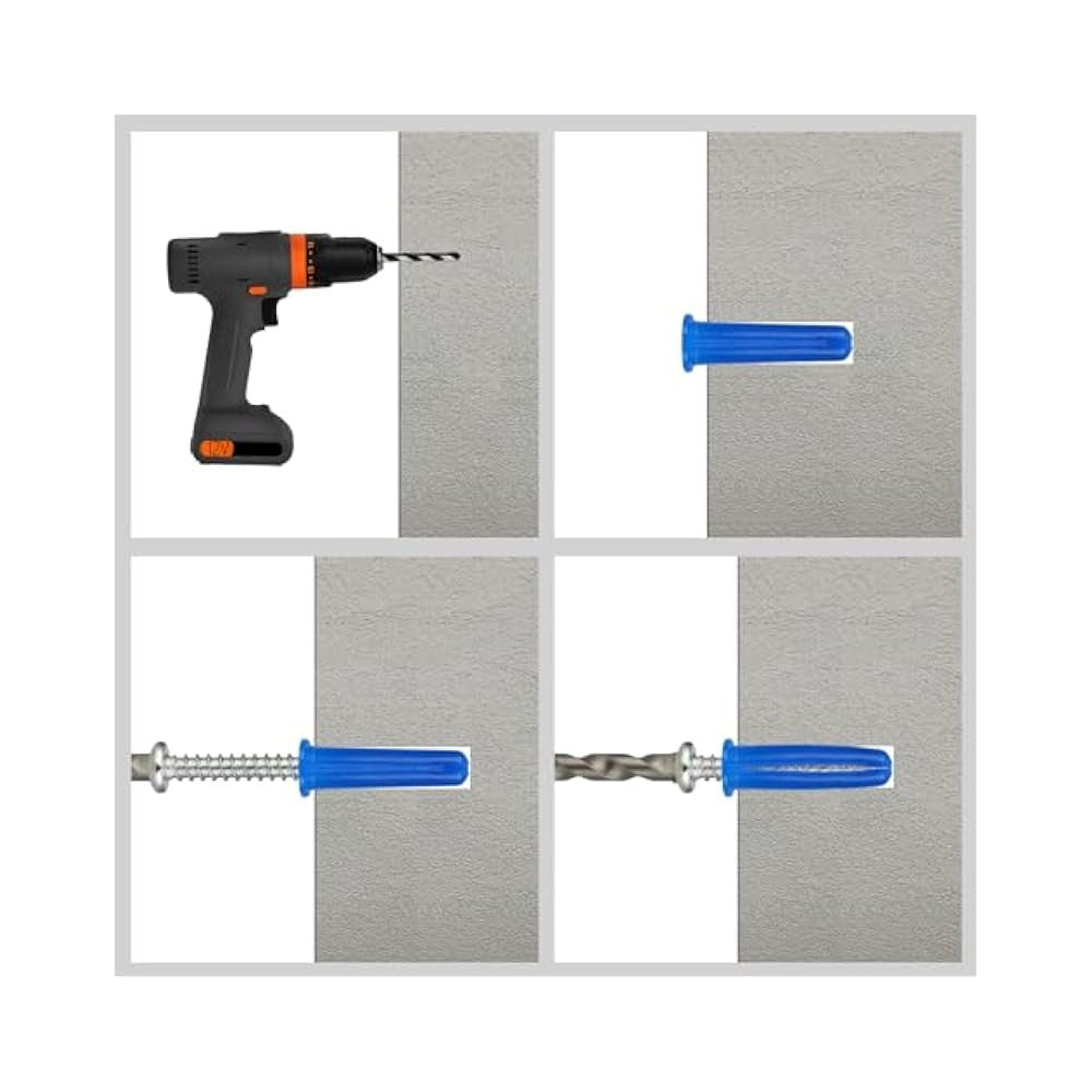 180-Piece Concrete Anchor & Screw Kit, Conical Anchors, Self-Tapping Screws