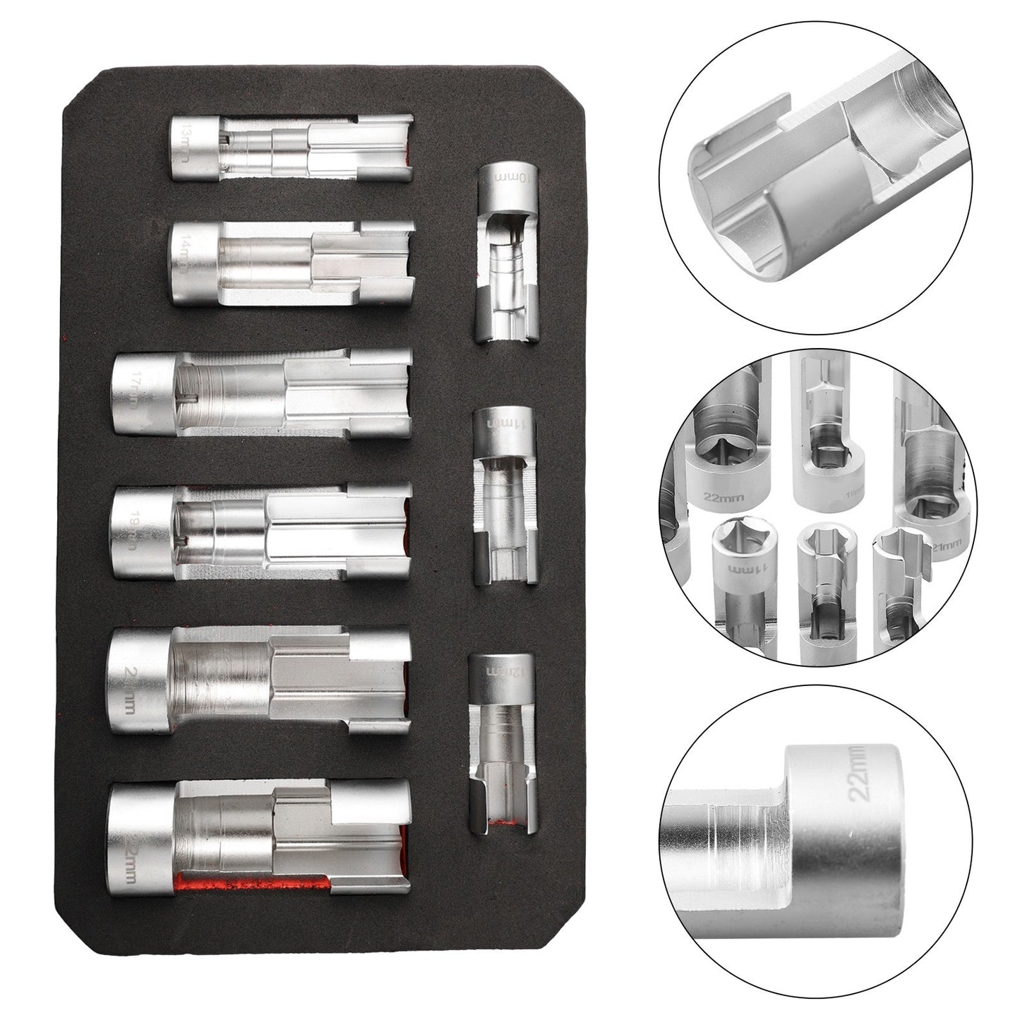 Effortless Temperature Sensor Unit Access 9pcs Fuel Line Socket Wrench Set