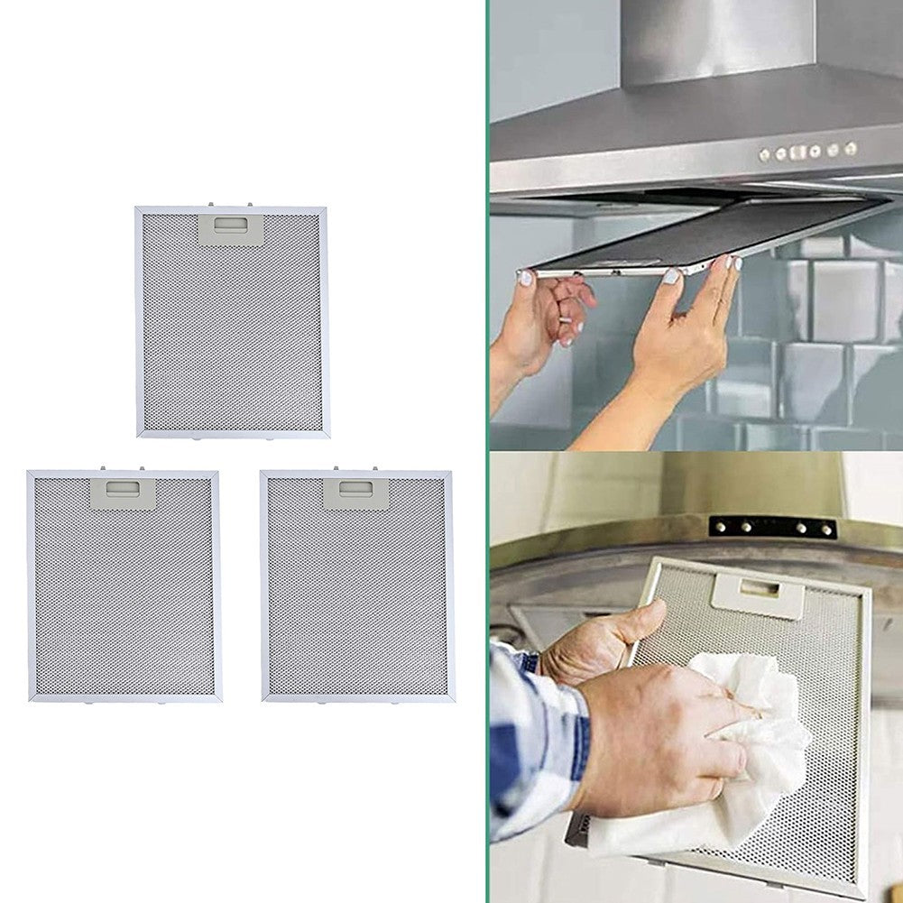 Aluminum Filter Set 3PCS for RANGEMASTER Range Hood 300x250mm Metal Silver