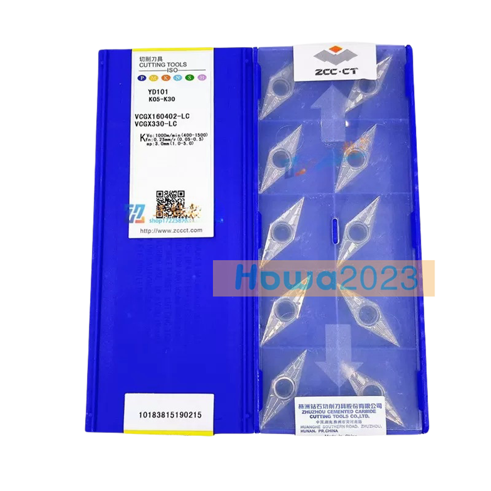 10Pcs/box VCGX160402-LC YD101 VCGX330-LC CNC Turning Blade Carbide Inserts