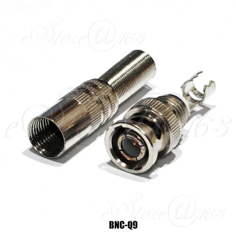 5x Gold-Plated BNC Q9 Male Jack Plug Coaxial RG59 Cable TV CCTV Signal Connector