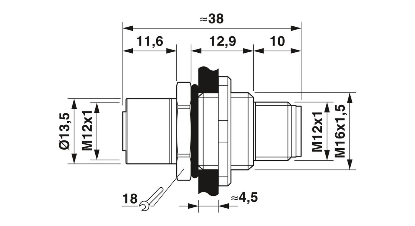 1pcs PHOENIX CONTACT 1551697 Connector SACC-8P-DSI-M12MS/FS-M16