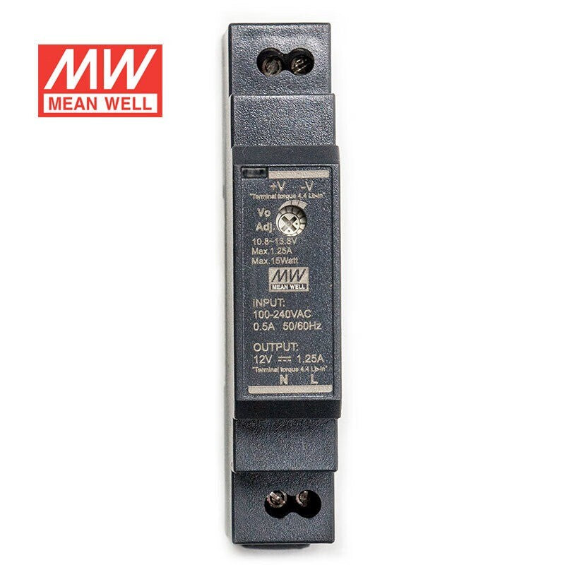 Mean Well HDR-15 Series DIN Rail Power Supply 15W 5V 12V 24V 48V