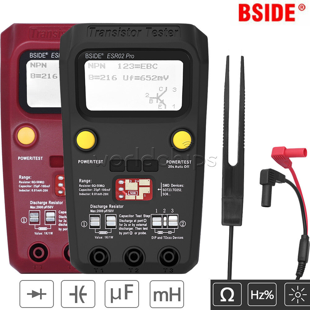 Transistor Tester Detector Meter ESR/SMD Diode Triode Smart Resistor LCD Display