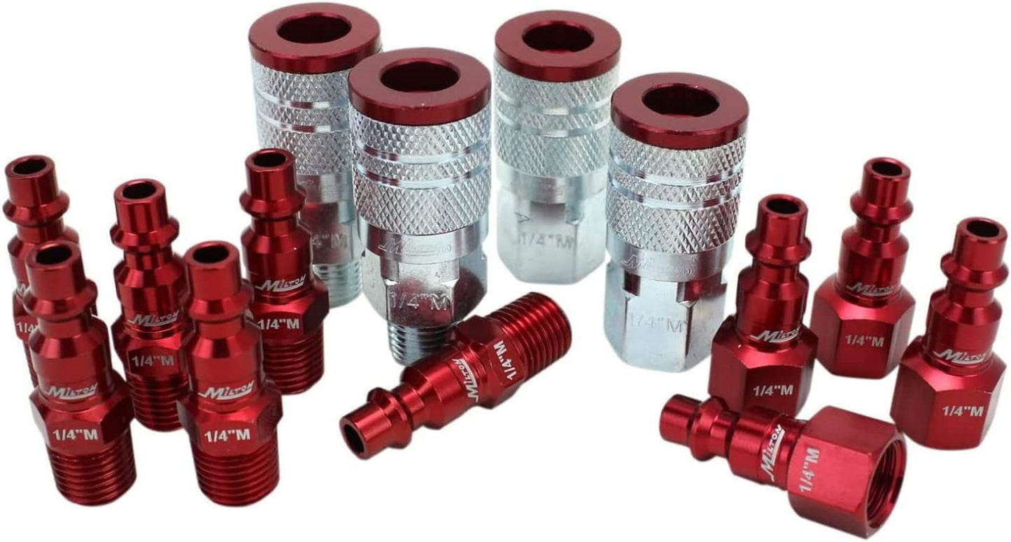S-314MKIT Colorfit Coupler & Plug Kit - (M-Style, Red) - 1/4" NPT, (14-Piece)