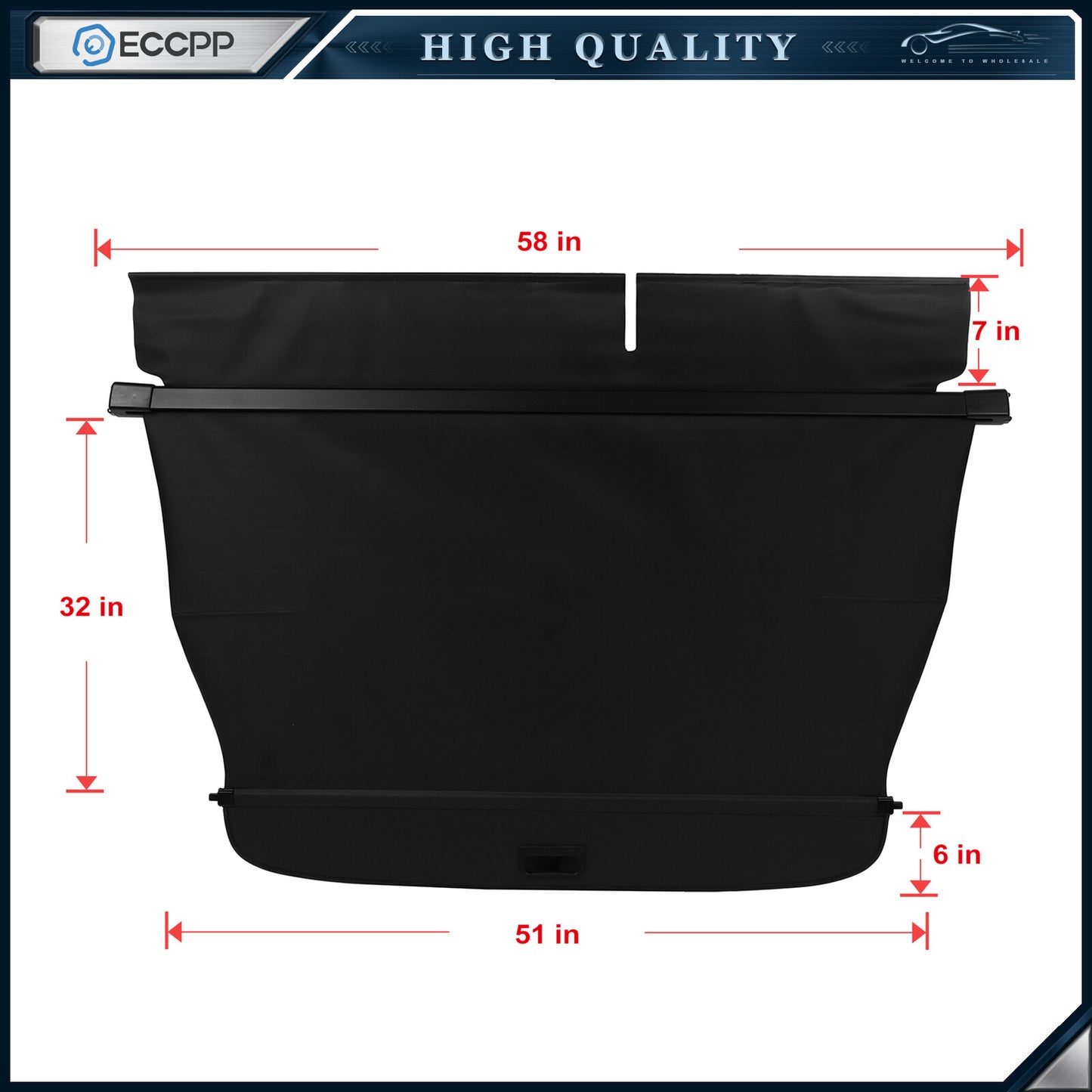 ECCPP Retractable Rear Cargo Cover Luggage Shade Shield For 2007-2015 Audi Q7