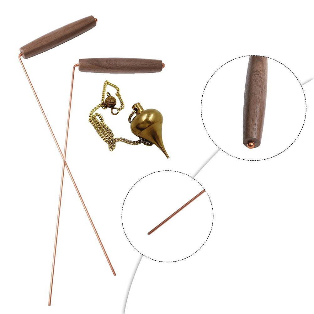 Copper and Walnut Dowsing Rods Kit with Elegant Design for Enthusiasts