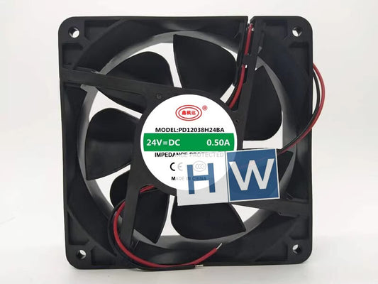 1PC PD12038H24BA 24V 0.50A 12CM 120*38MM 2-wire inverter Cooling Fan