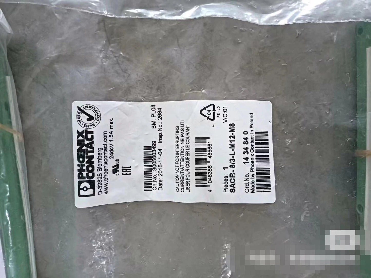1pc  SACB-8/3-L-M12-M8 1434840 Module #V9SW #P