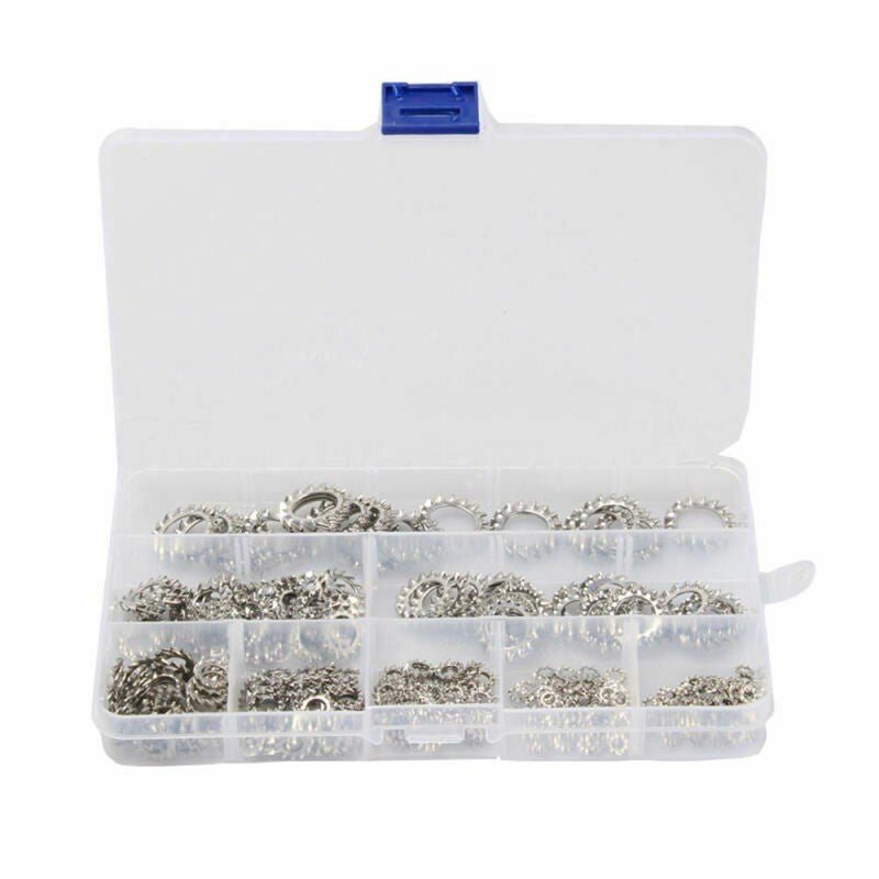 300 Pcs/Set Silver Washers  304-Stainless Steel External Star Assortment-Kit
