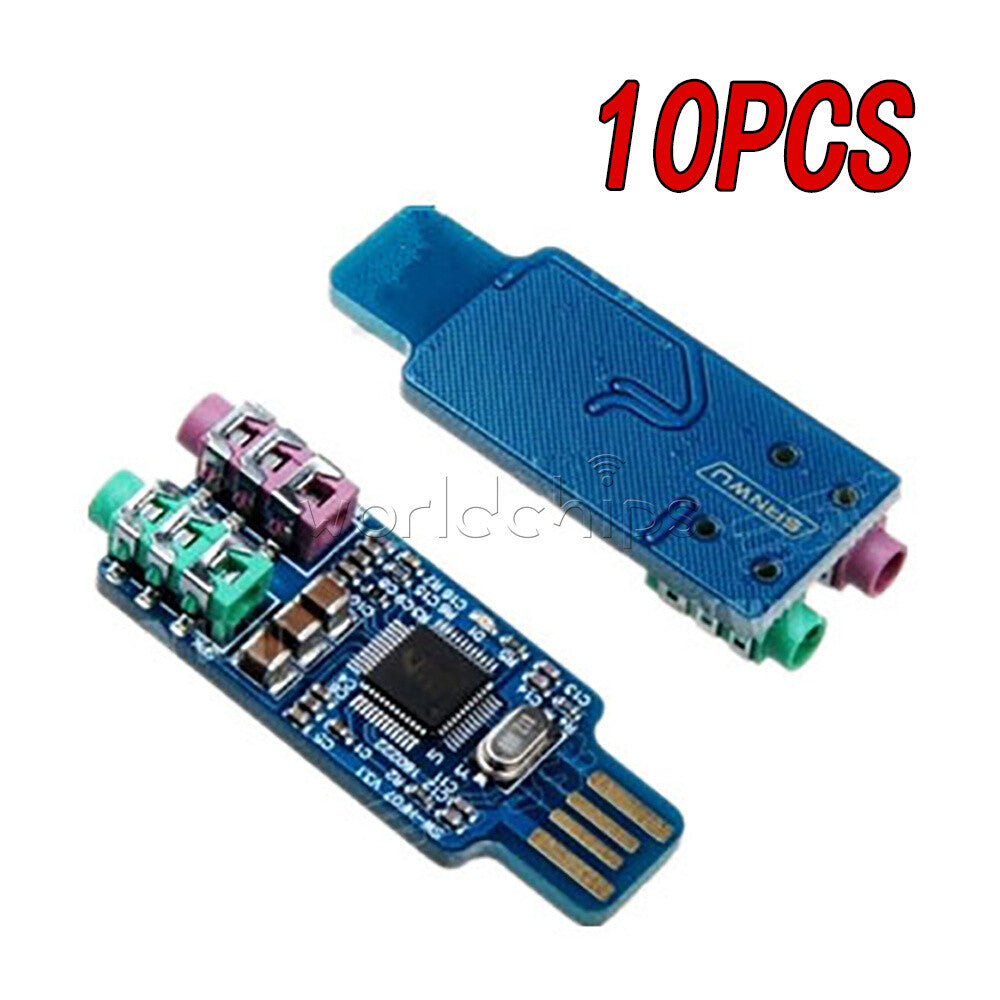 10PCS CM108 USB Drive Free Sound Card Laptop Computer External Sound Card Module