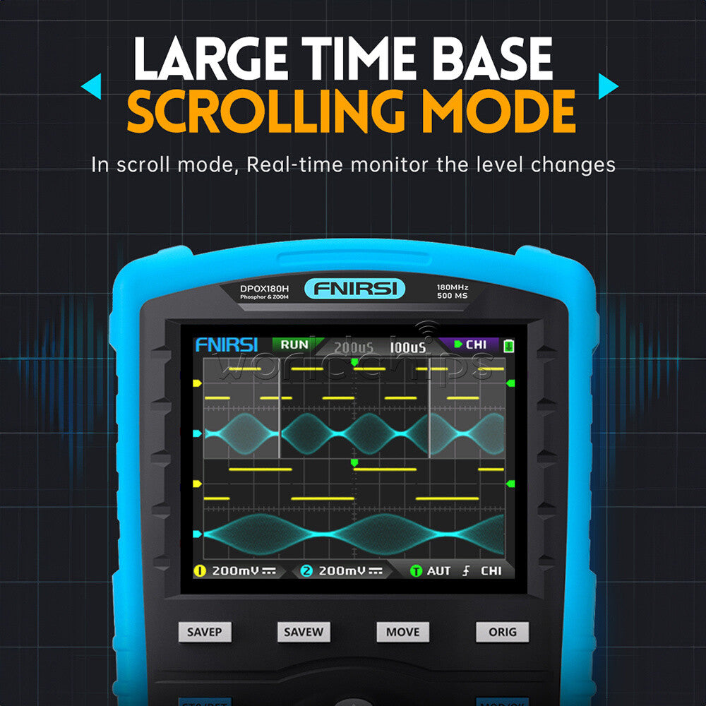 Handheld FNIRSI DPOX180H 2Channel Digital Oscilloscope Function Signal Generator