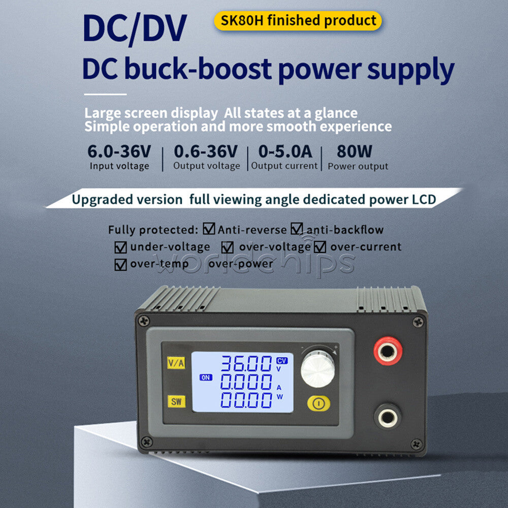 DC 5-30V/6-36V Adjustable Step Up Down Buck Boost Regulated Power Supply Module