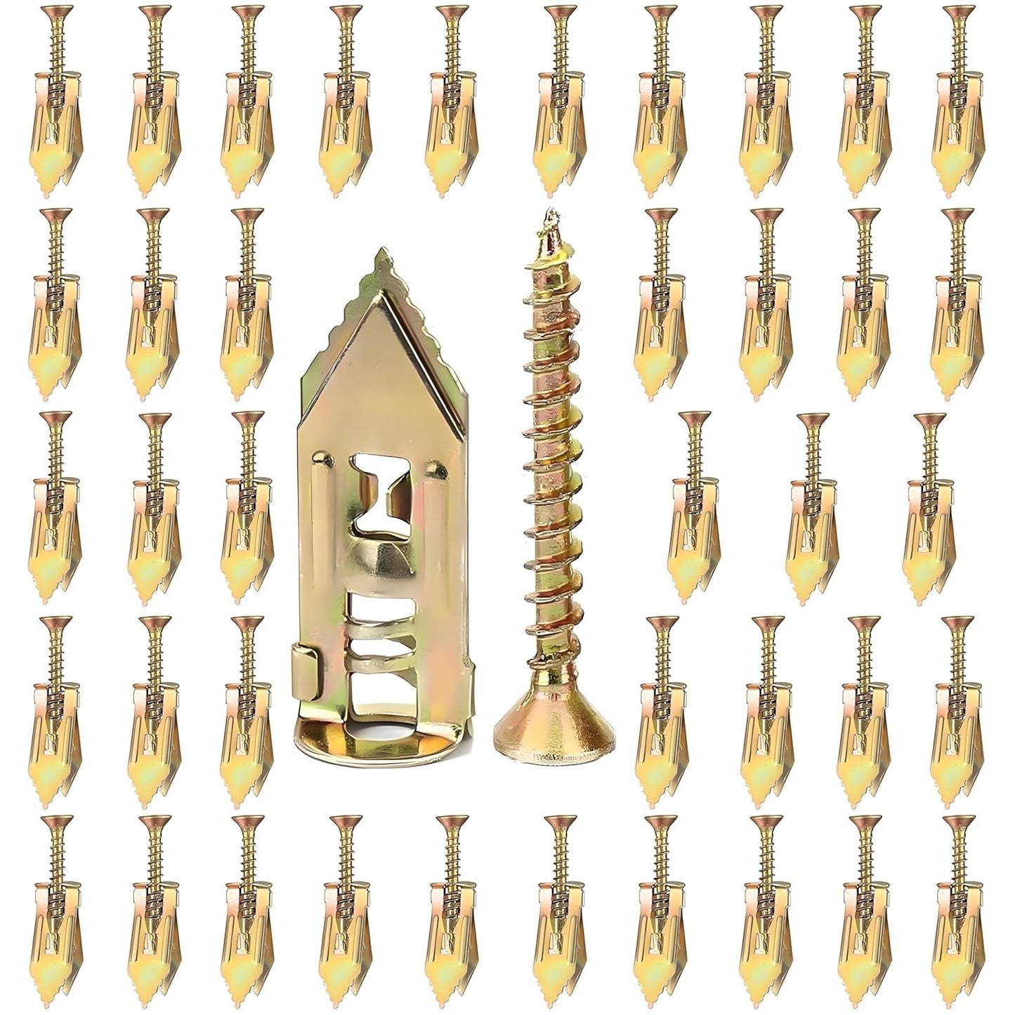 80-Piece Metal Expansion Bolt Kit for Drywall, Picture Hangers, No Drill Needed