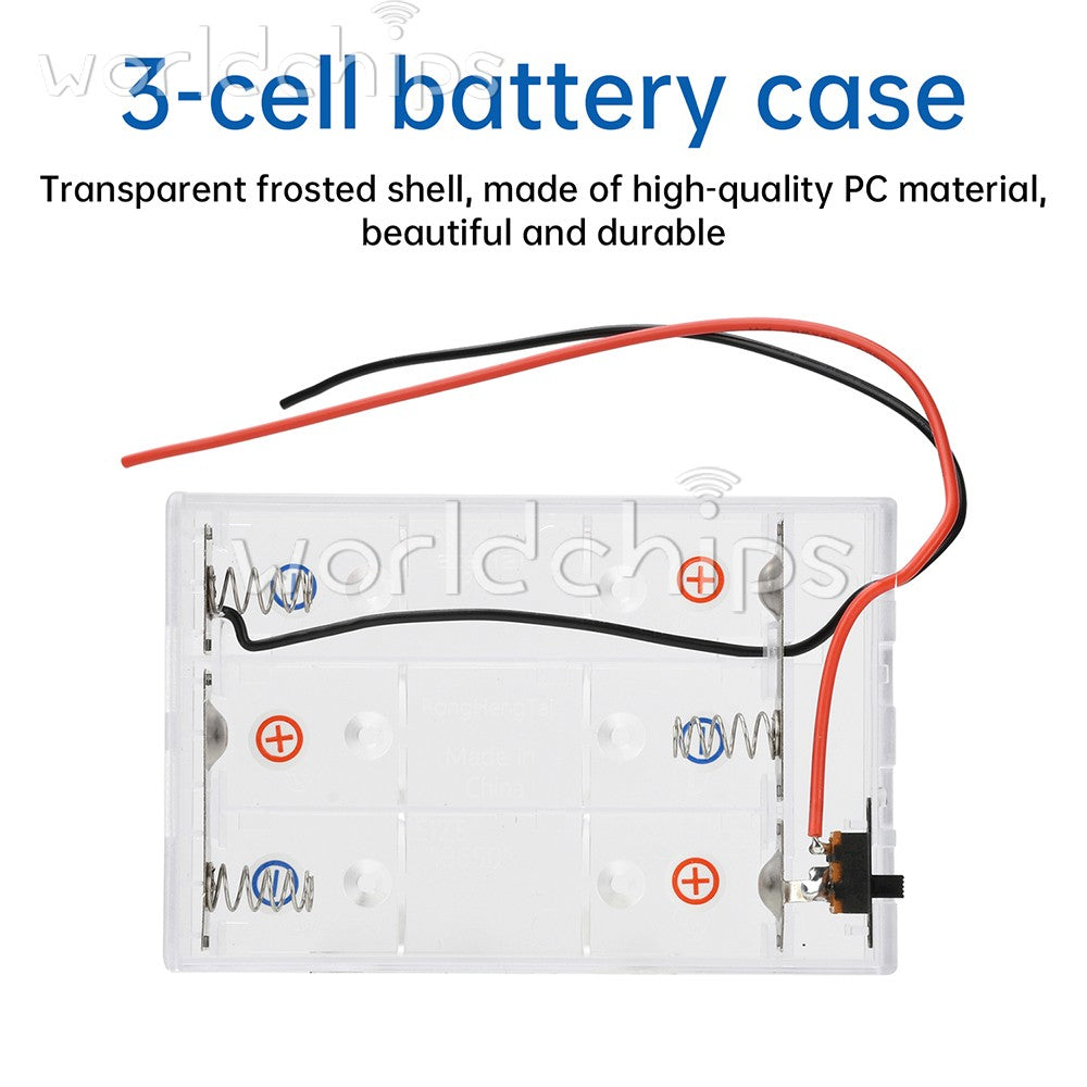 5* Plastic Battery Holder 21700 18650 Storage Box Series / Parallel w/ Wire Lead