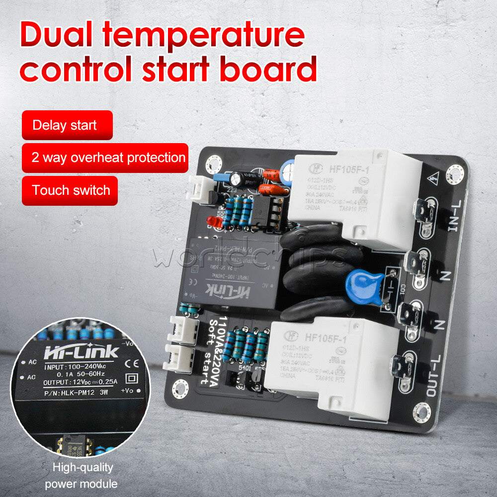HF-105F Light-touch Dual Temperature Control Switch High-power Soft-start Board