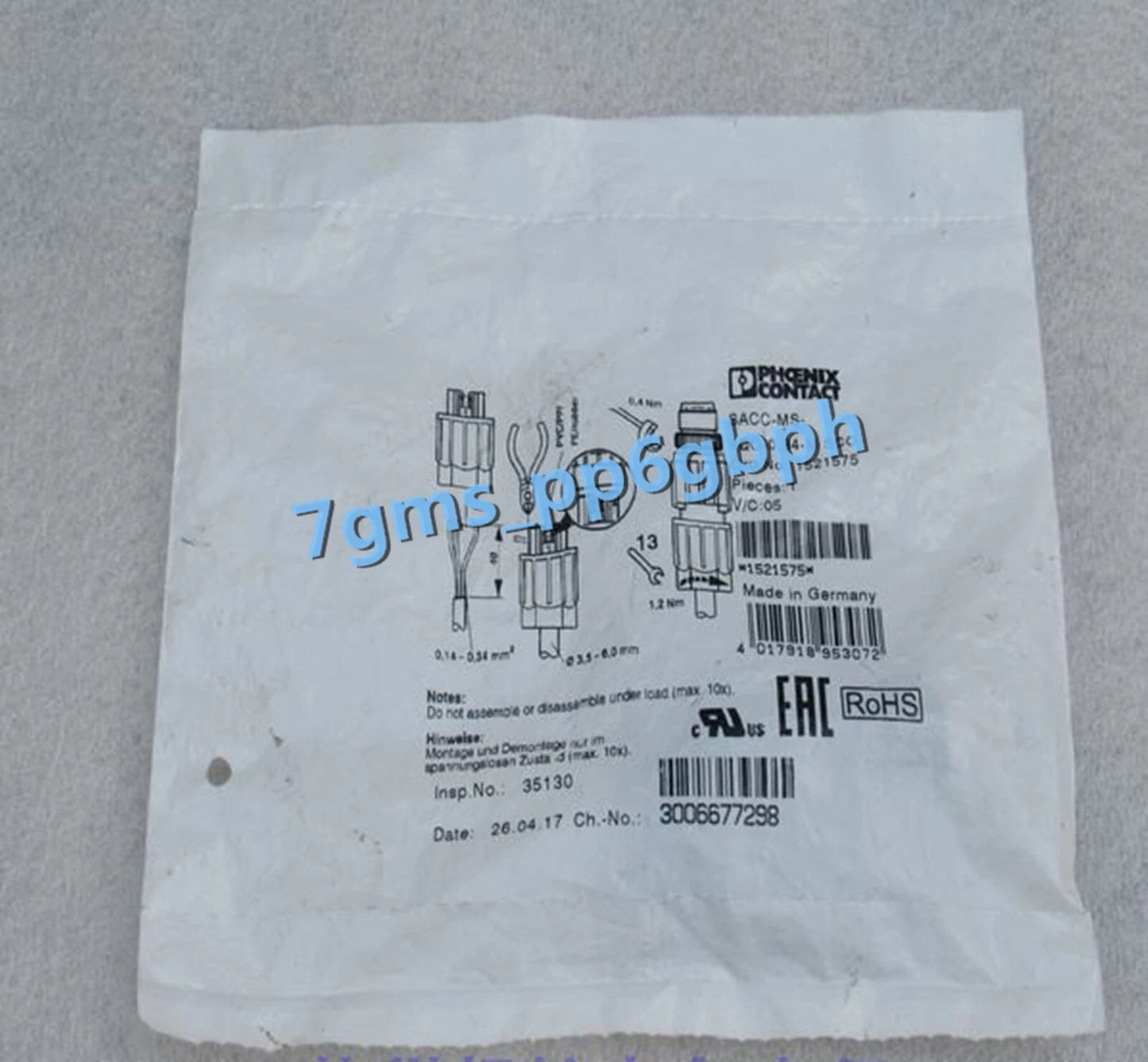 1 PCS  PHCENIX CONTACT Plug SACC-MS-4QO-0,34-M SCO 1521575 #P