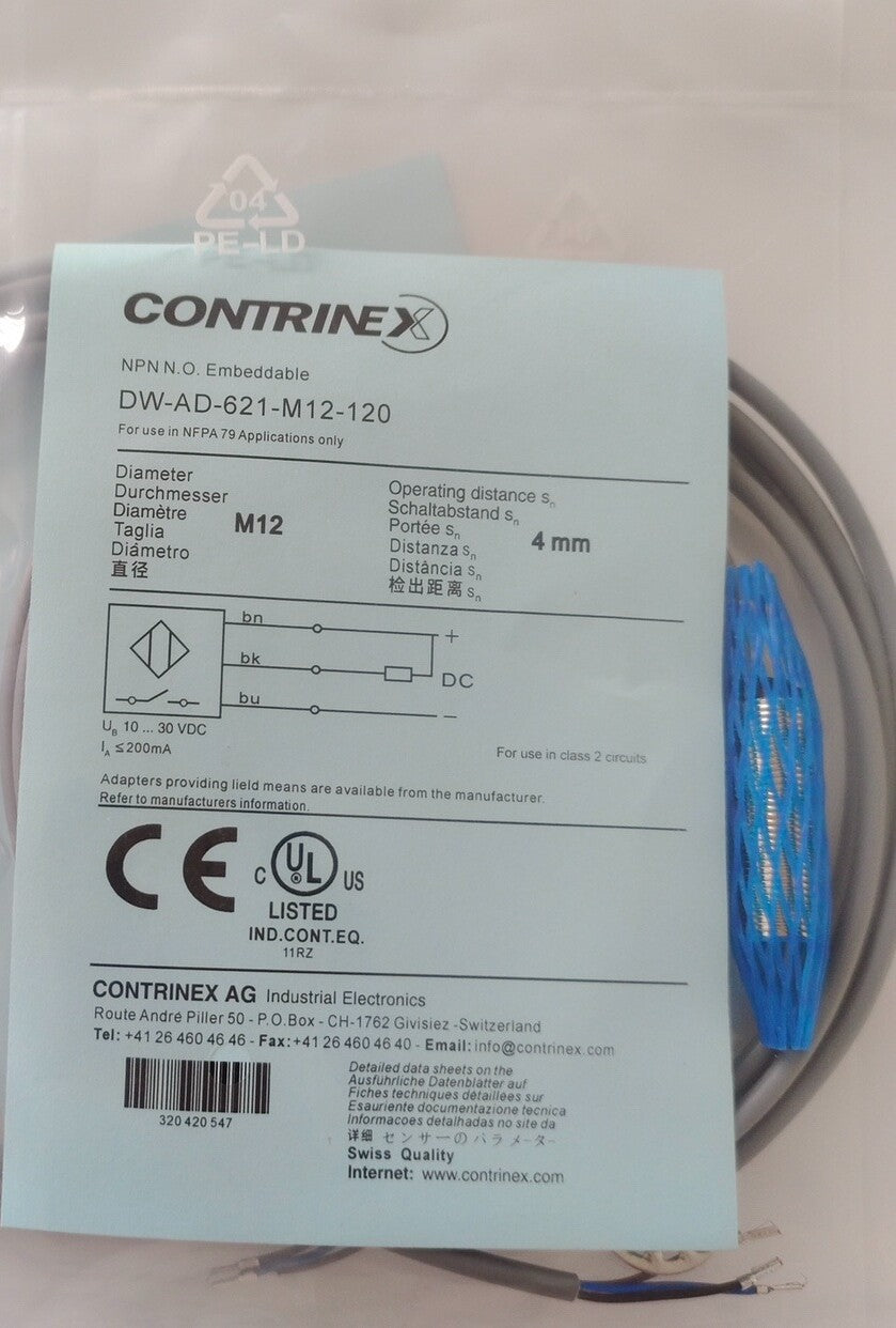 1PC DW-AD-621-M12-120 Contrinex Proximity Switch Sensor
