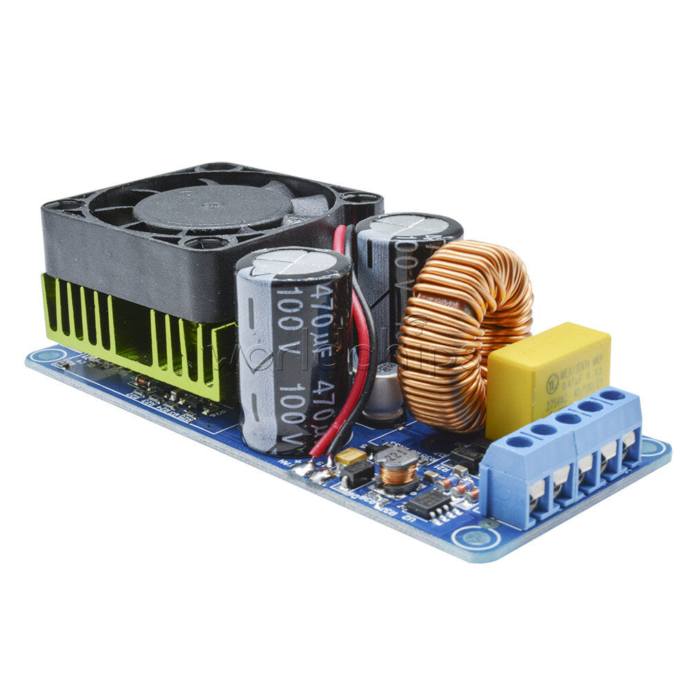 500W IRS2092S Mono Channel Class D Digital Amplifier Board HiFi Power Amp w/ FAN